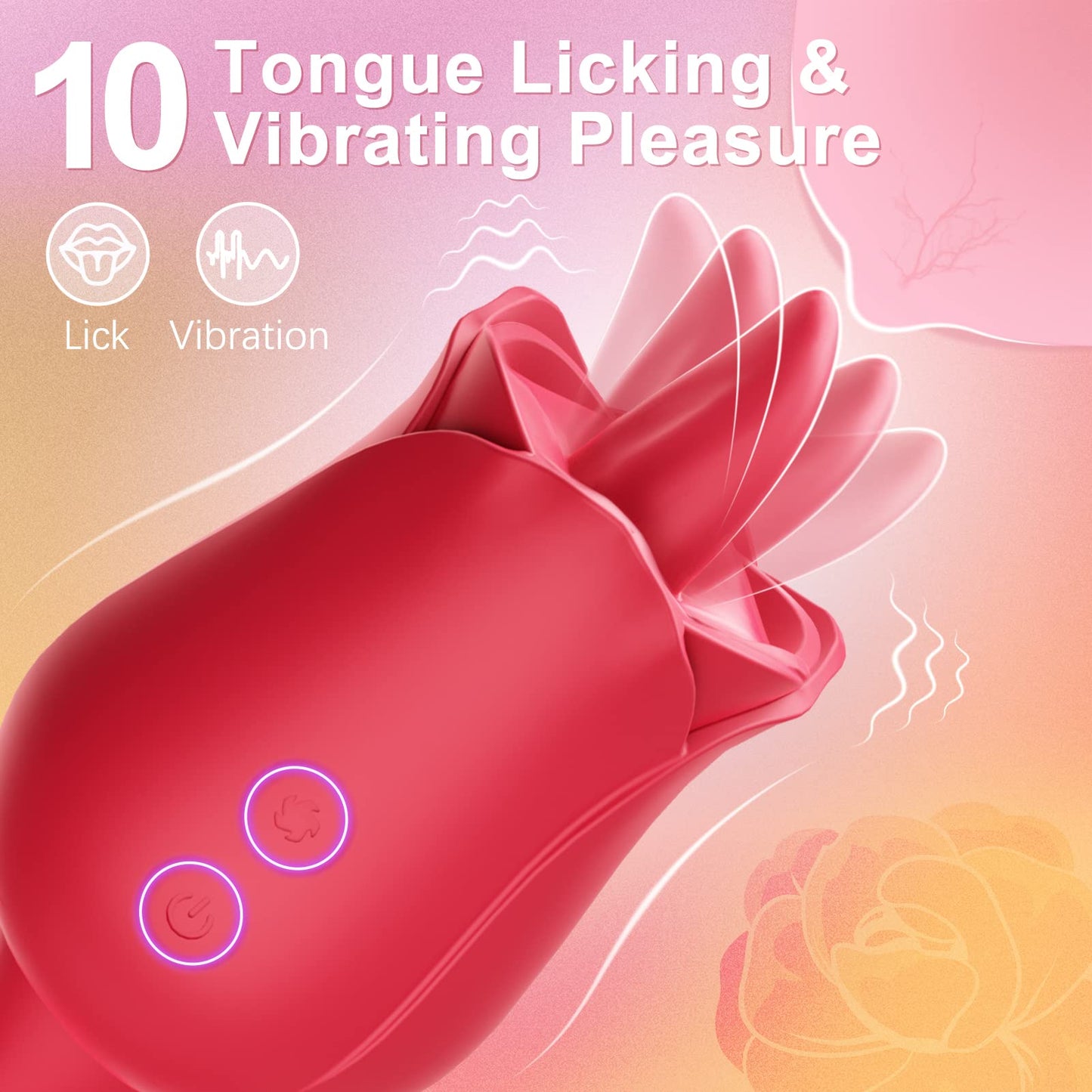 Rosie Tongue licking Rose Bullet Vibrator-EROSREALM