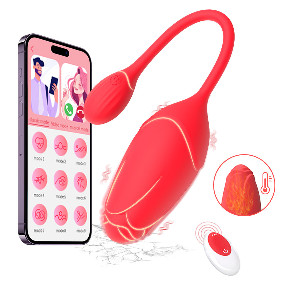 App Remote Control Vibrator Rose Vibrating Jumping Egg-EROSREALM