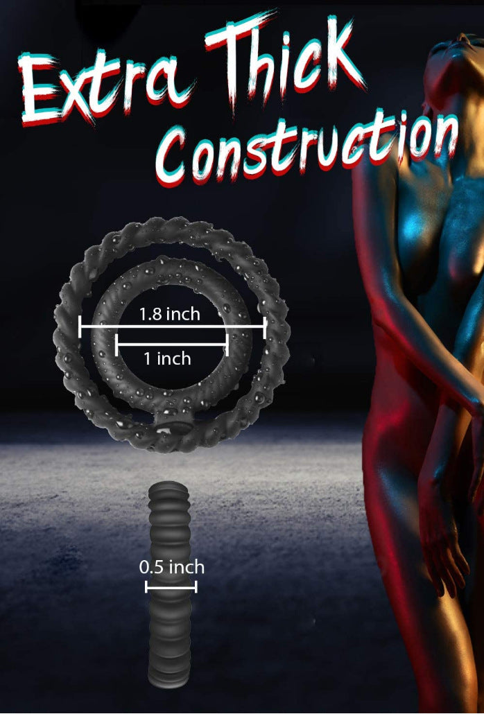 Silicone Dual Penis Ring. Premium Stretchy Longer Harder Stronger Erection Cock Ring Better Sex Erection Enhancing and Orgasm-EROSREALM