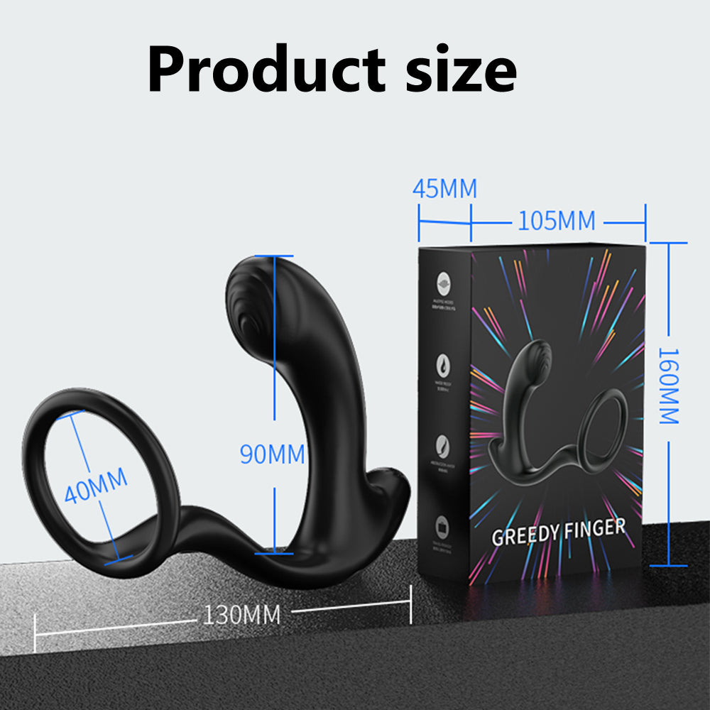 Greedy Finger Male Vibrating Clip Prostate Massager With Cock Ring-EROSREALM