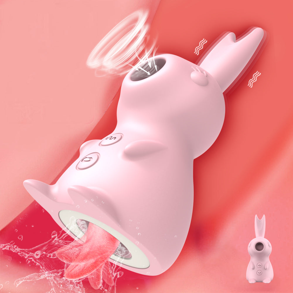 Rabbit Tongue Vibrator Clit Sucking G Spot Stimulator Vagina Clitoris Masturbator For Adult-EROSREALM