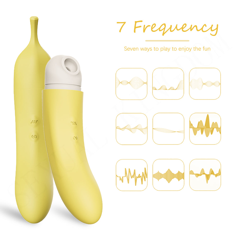 Cute Banana Vibrator Sucking G-spot Clitoris Stimulator-EROSREALM