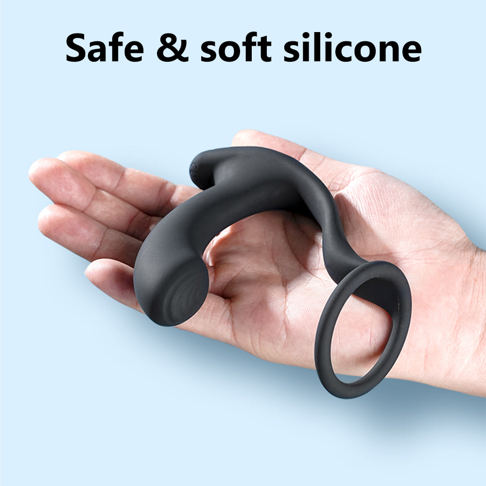 Greedy Finger Male Vibrating Clip Prostate Massager With Cock Ring-EROSREALM