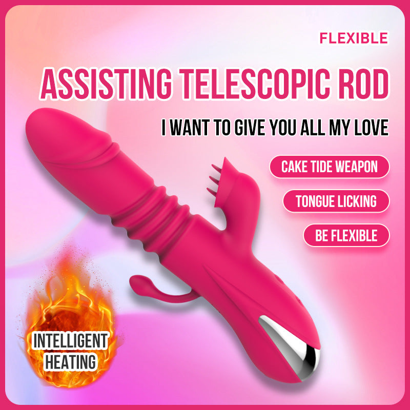 3-in-1 Heating Thrusting Tongue-licking Vibrator-EROSREALM