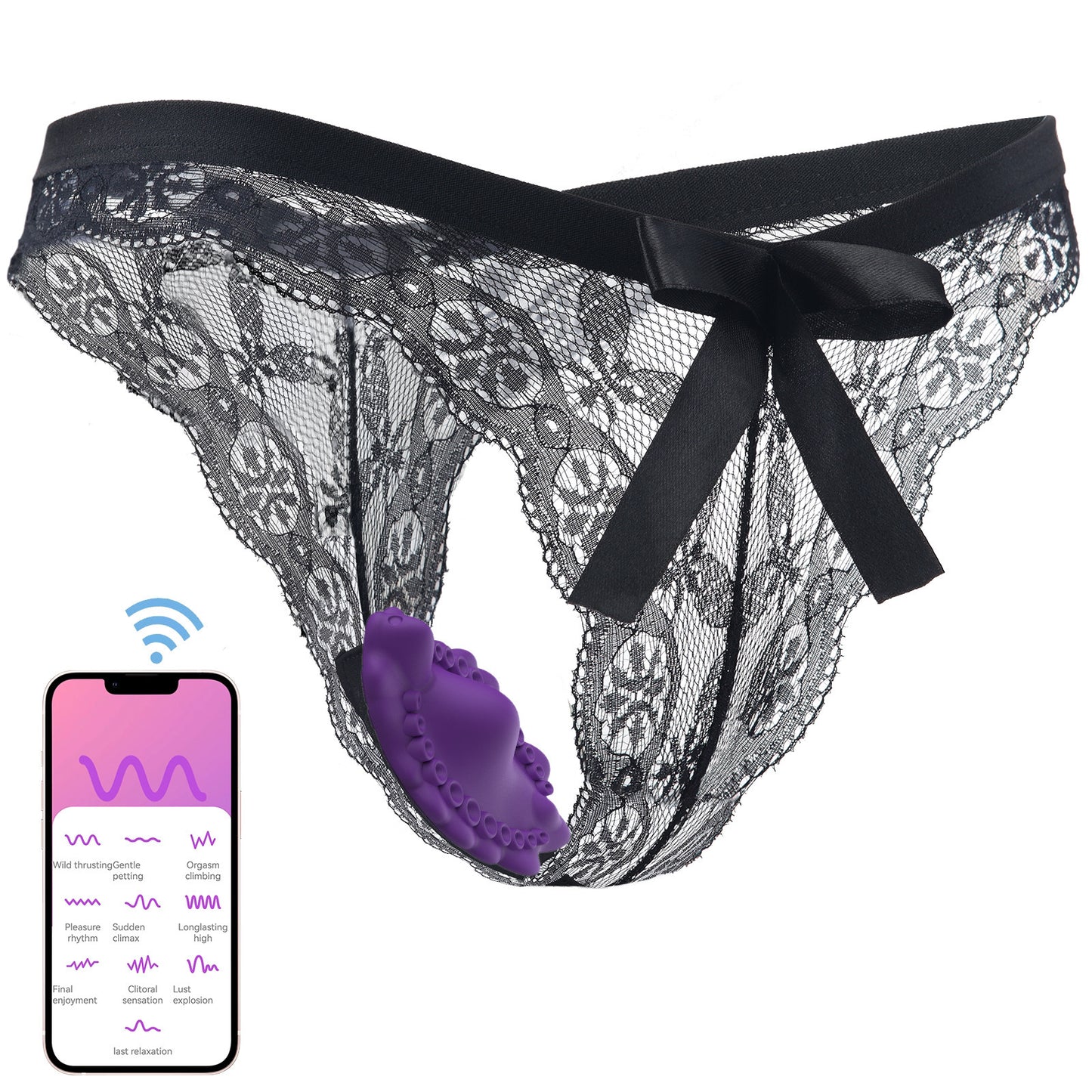 Wireless / App Remote Control 2-in-1 Wearable Vibrator With Panty-EROSREALM