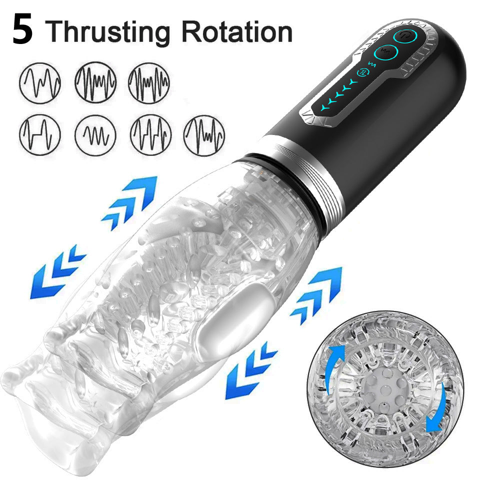 Upgraded 3-in-1 Rotating Vibrating Super-long Stroker Male Rose Toy-EROSREALM