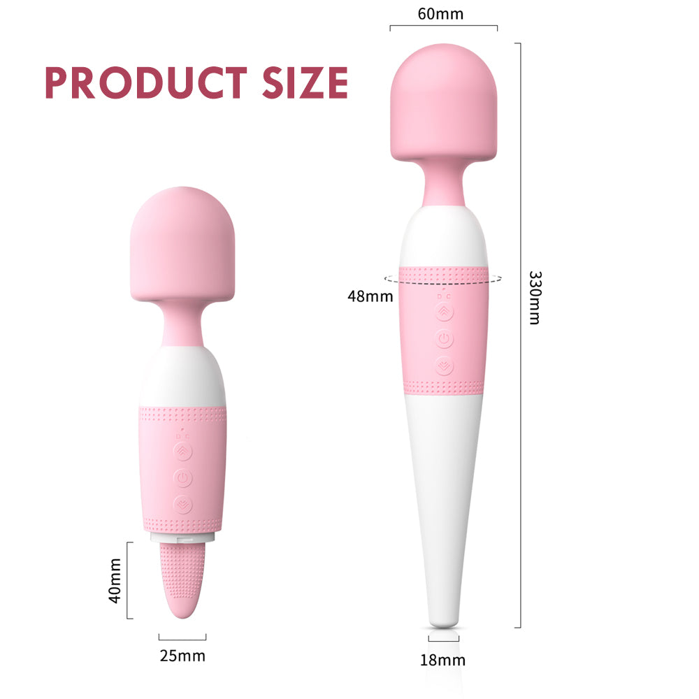 Tongue Licking Magic Wand Vibrator Massager Clitoral Vaginal Stimulator-EROSREALM