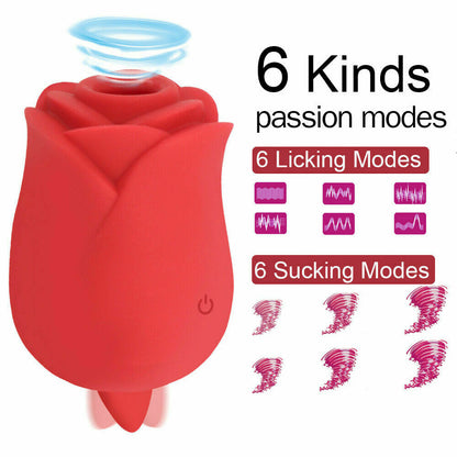 Rends 2 in 1 Suction Vibrator Rose 2.0 Red-EROSREALM