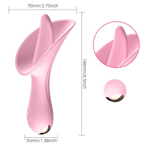 Pink Flower Toy Tongue Licking Vibrator-EROSREALM