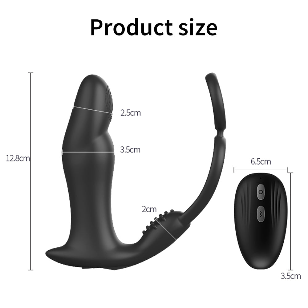 Prostate Massager Anal Plug Vibrator Butt Plug With Delay Ejaculation Cock Ring-EROSREALM