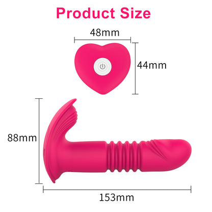 Remote Control Telescopic Dildo Vibrator Clit Massager G-spot Vaginal Stimulator-EROSREALM