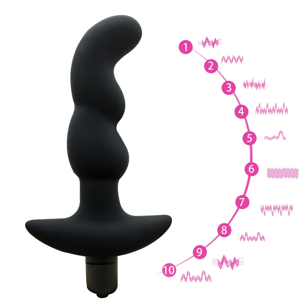 Threaded G-spot Silicone Anal Vibration Plug-EROSREALM