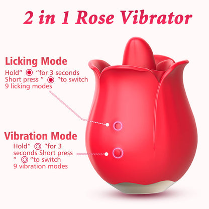 Rose Licking Vibrator with Thick Tongue-EROSREALM