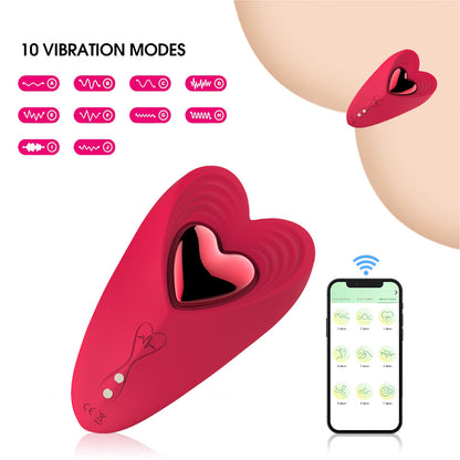 Heart Shaped App Remote Control Panty Vibrator-EROSREALM