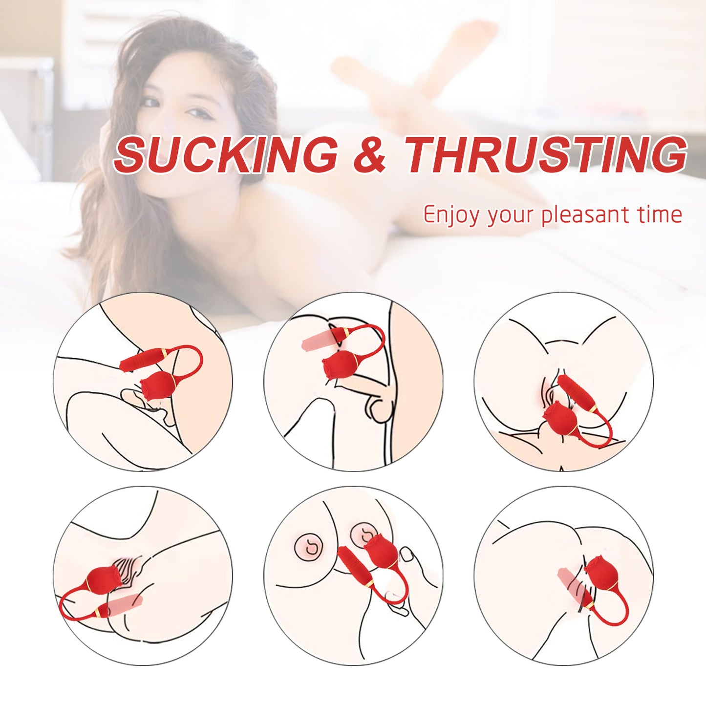 Thrusting And Sucking Rose Vibrator-EROSREALM