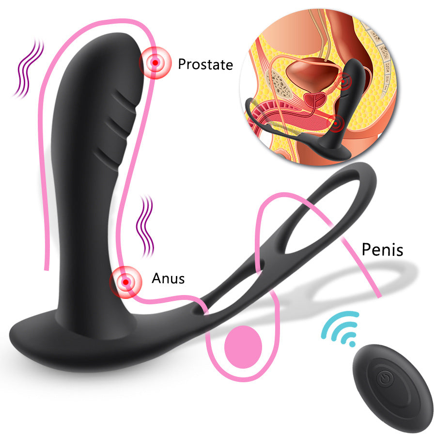 Wireless Remote Control Prostate Massager With Cock Ring-EROSREALM