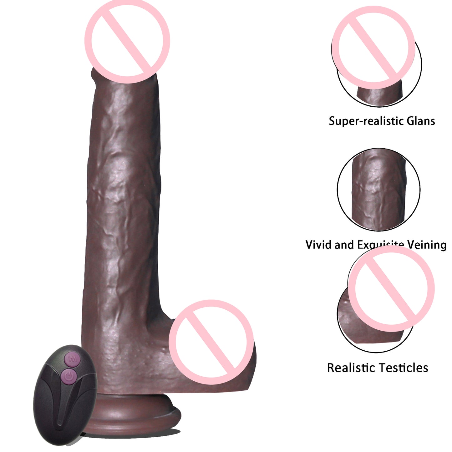 Vibration Thrusting Swing Realistic Silicone Dildo G-spot Stimulation Dildo-EROSREALM