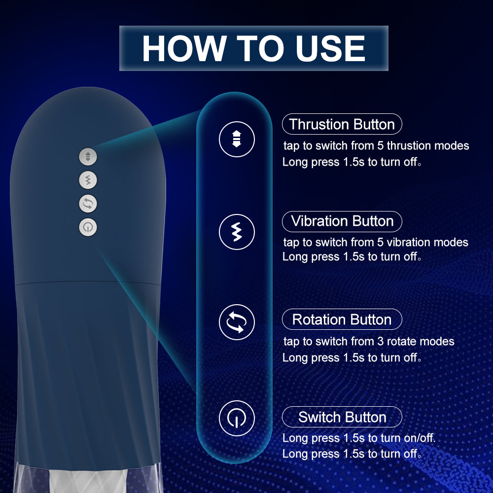 Steelcan 5 Thrusting 3 Rotating & 5 Vibrating Modes Penis Stroker-EROSREALM