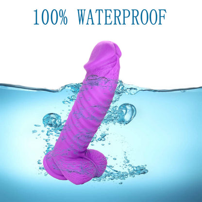 8 Inches Realistic Dildo For Women Ribbed-anal Dildo With Strong Suction Cup-EROSREALM