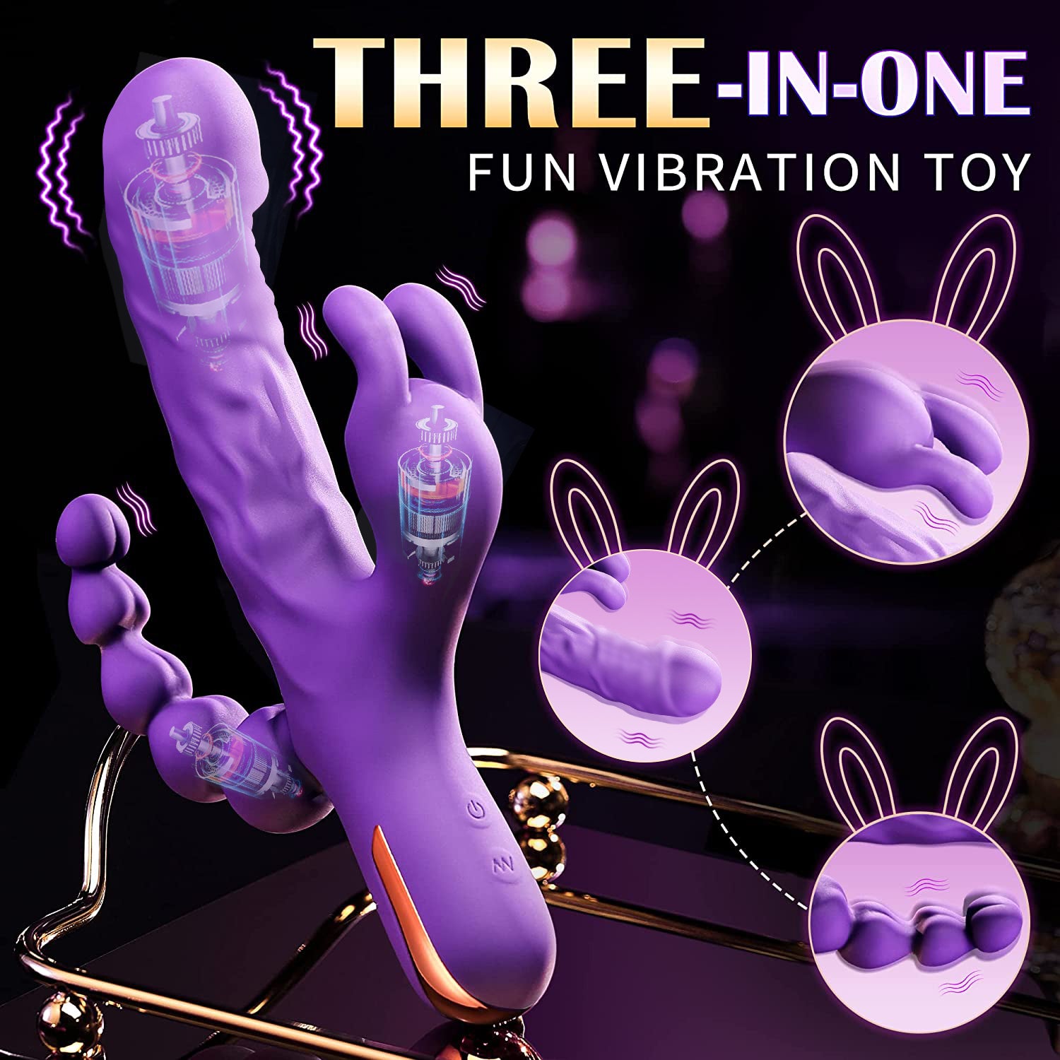 3 In 1 Rabbit Vibrator-EROSREALM