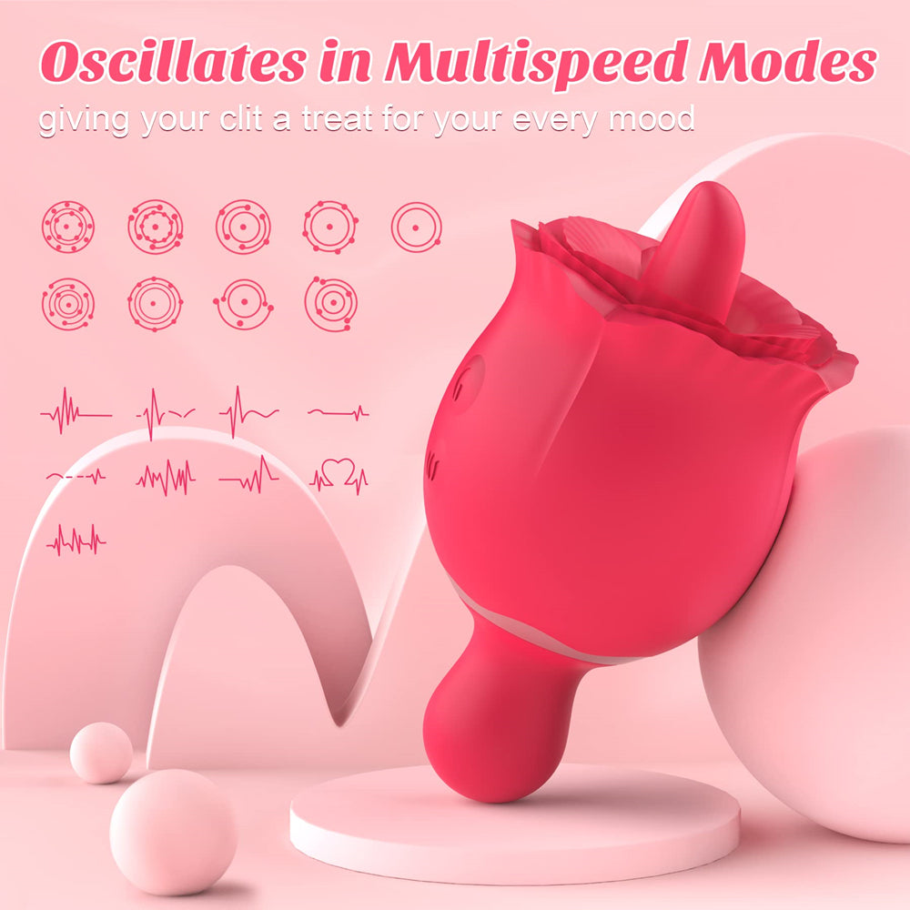 ROSSI3 Rose Sex Toy G Spot Stimulator With Imitate Real Tongue Licking-EROSREALM