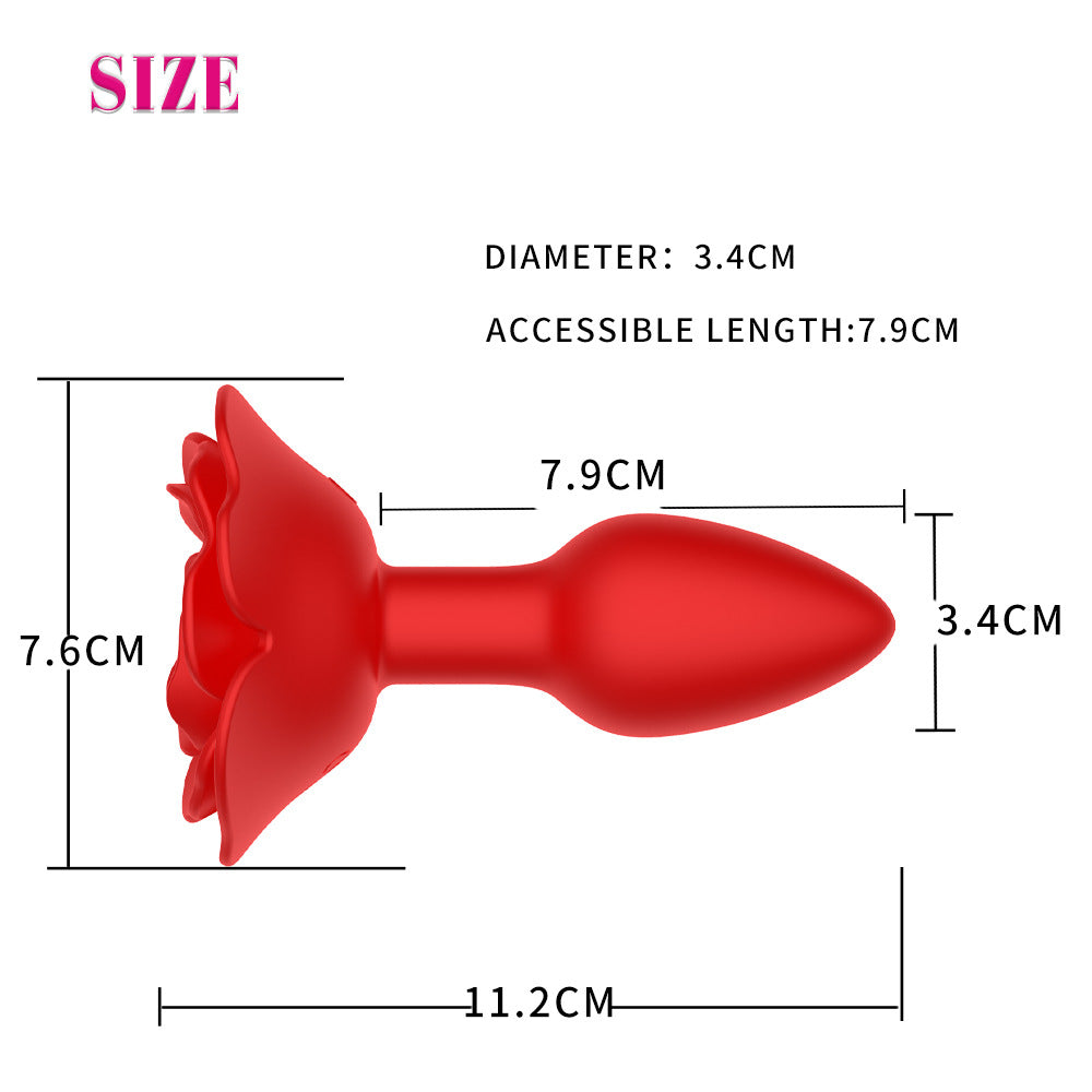 2-in-1 Swinging Rose Anal Vibrator-EROSREALM