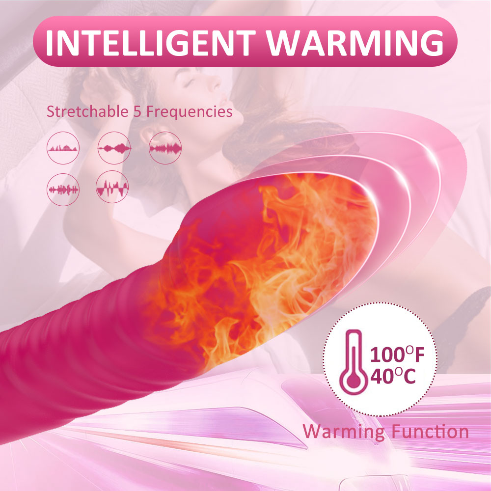 2-in-1 Double-motor Shock Warming Rabbit Vibrator-EROSREALM