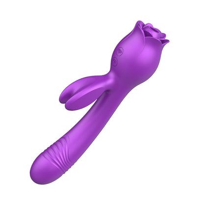 Bunny Rose Sex Toy 3 in 1 Clit Sucker Thrusting Vibrator-EROSREALM