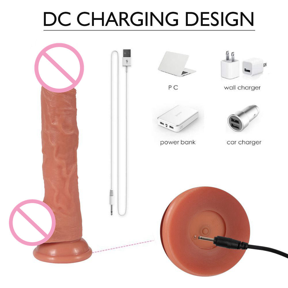 Thrusting Vibrating Dildo Masturbation Device-EROSREALM