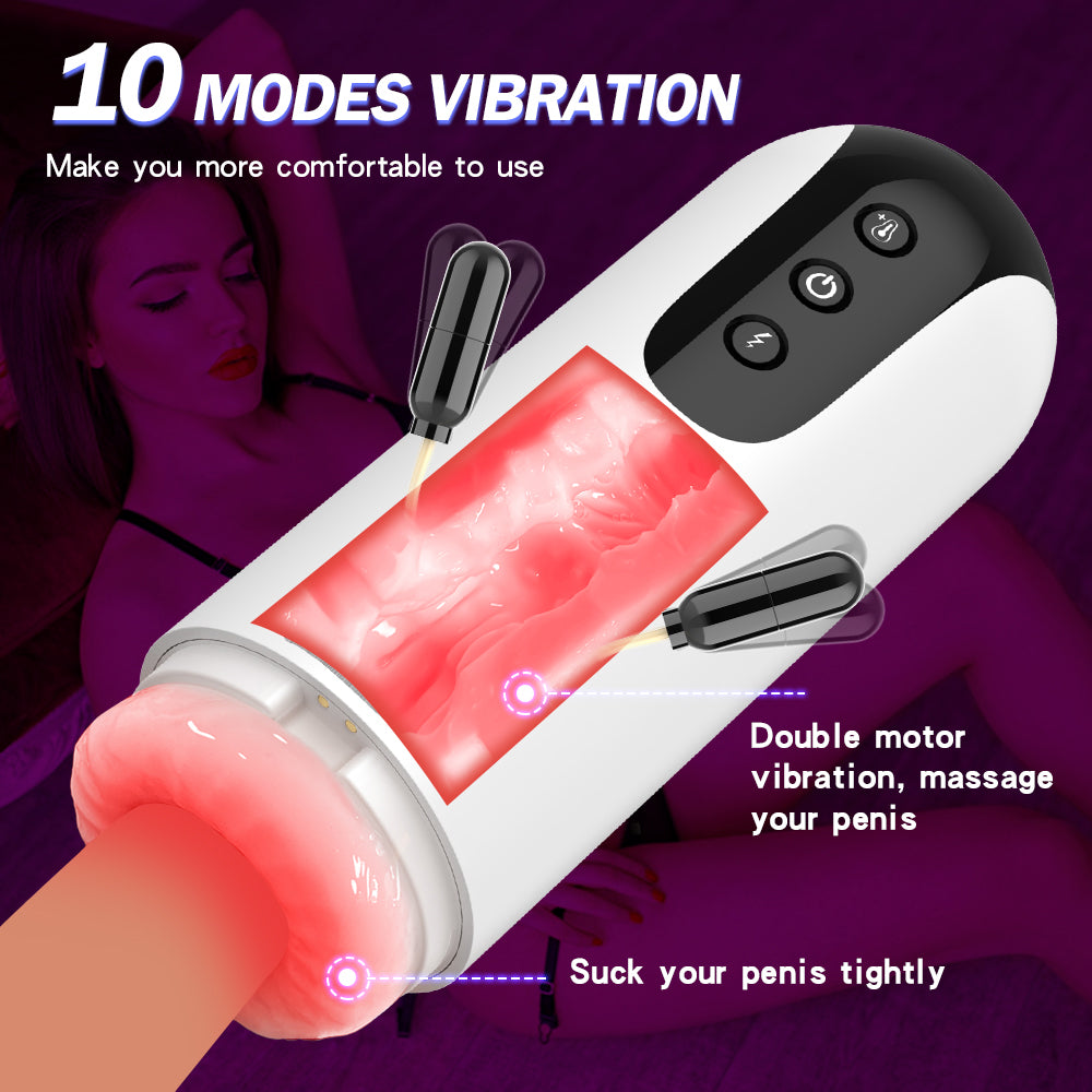 Al - Heating 10 Frequency Vibration Male Masturbator-EROSREALM