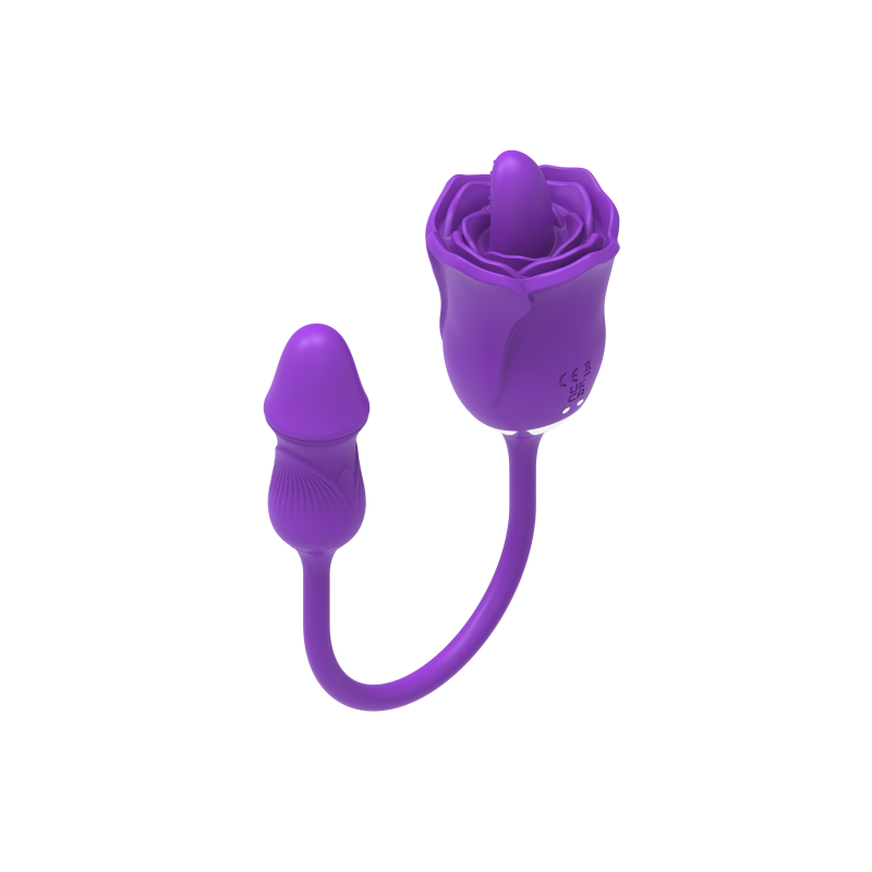 Love U 2-in-1 Tongue Swinging Rose Toy With Bullet Vibrator-EROSREALM