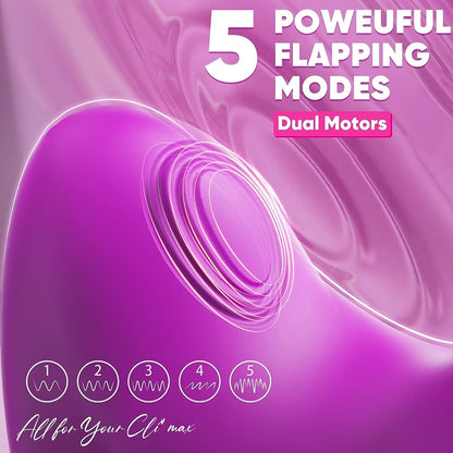 2-in-1 Flapping Strong Shock G-spot Vibrator-EROSREALM