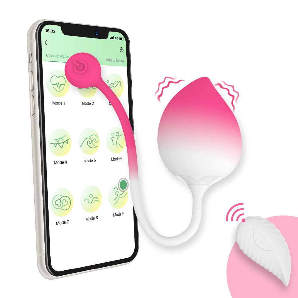 App Remote Control 9 Modes Strong Shock Peach Vibrator-EROSREALM