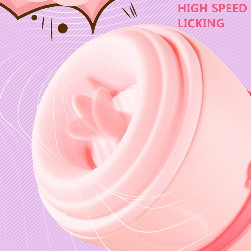 Cute Rabbit Tongue Licking Vibrators Clitoris Anal Nipple Stimulator-EROSREALM