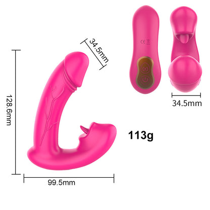 Wireless Remote Control Tongue Vibrator Wearable Vibrating Dildo-EROSREALM