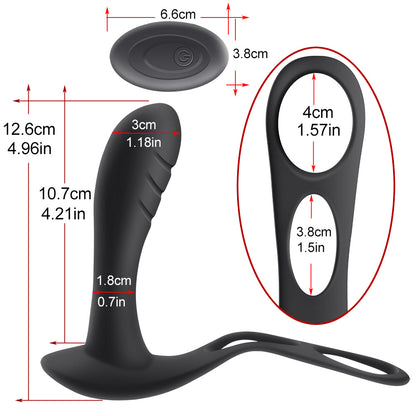 Wireless Remote Control Prostate Massager With Cock Ring-EROSREALM