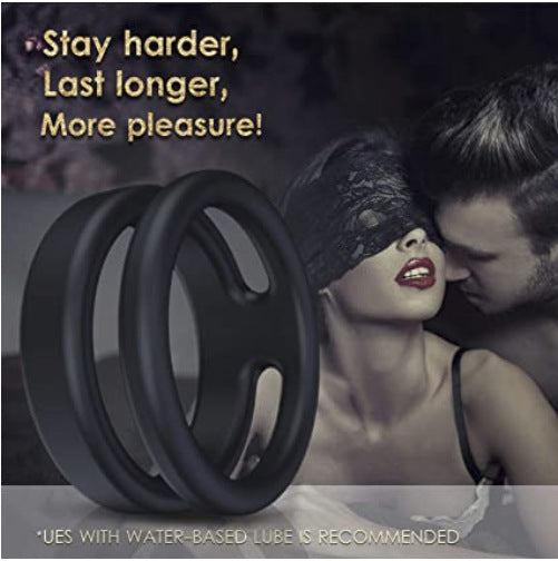 Silicone Dual Penis Ring. Premium Stretchy Erection Cock Ring Erection Enhancing Sex Toy-EROSREALM