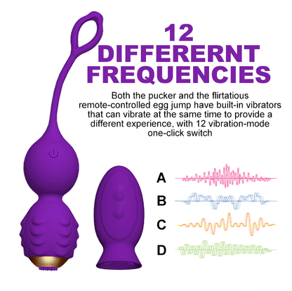 Kegal-Ball mit 12-Frequenz-Vibration und Klitorisbürste 