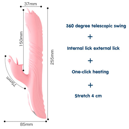 Heating Rotation Licking Tongue Vibrator Oral Clitoris Stimulator-EROSREALM