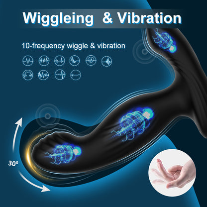 Warrior - Heating Wiggling Vibration Prostate Massager With Double Rings-EROSREALM