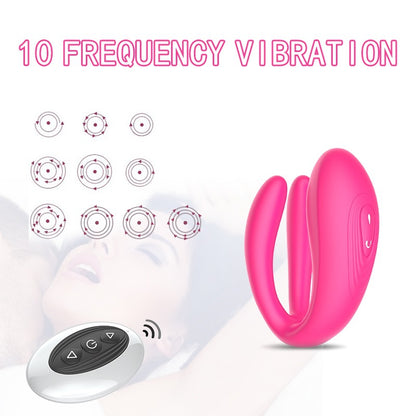 Remote Control Double Penetration Vibrator Sex Toy for Couple-EROSREALM