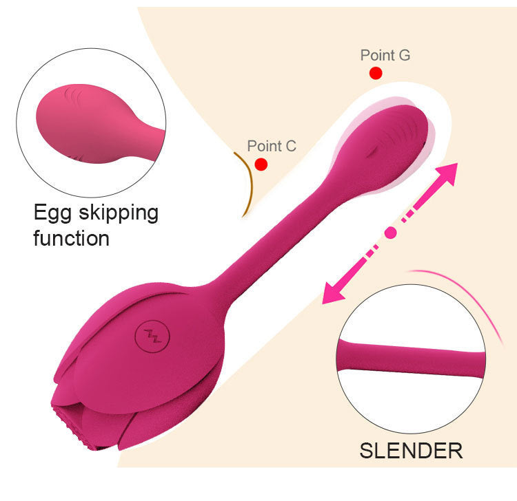 2-in-1 Sucking Rose Toy with Vibrating Rose Bud-EROSREALM