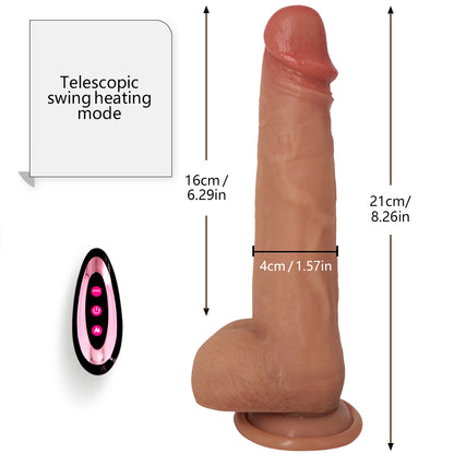 Heating Retractable Rocking Vibrating Dildo-EROSREALM