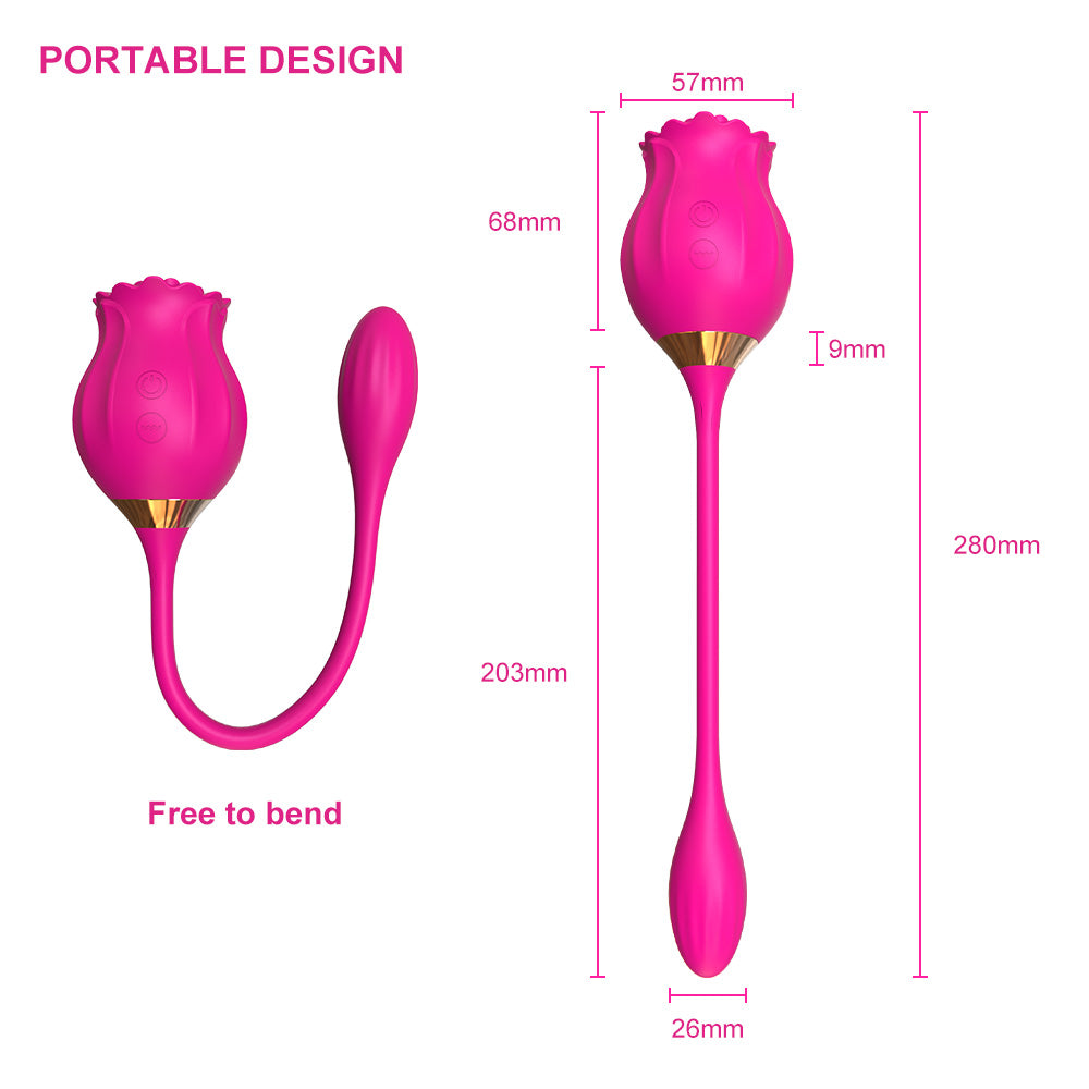 New 2-in-1 Rose Suction Vibrator with Vibrating Egg-EROSREALM