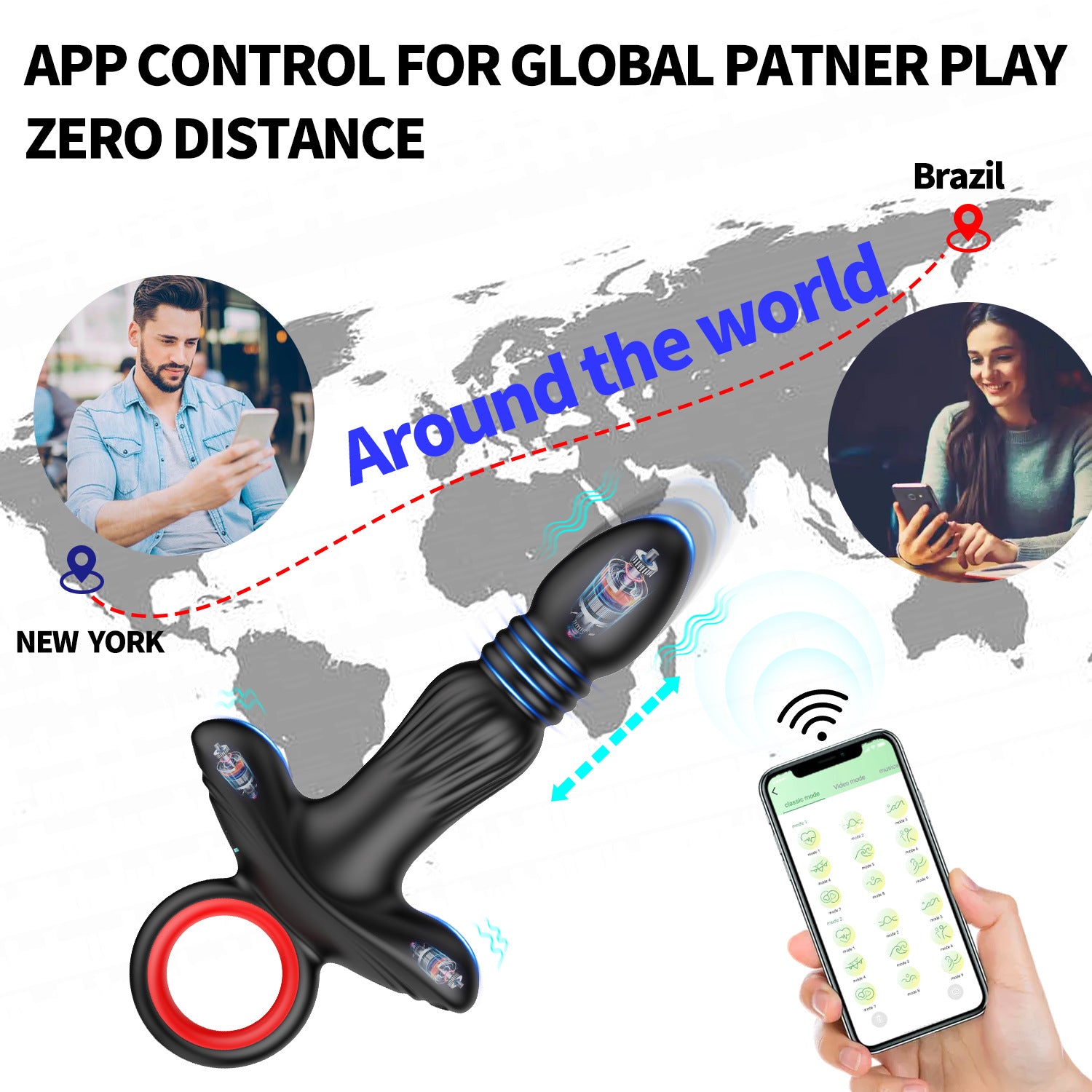 Paul Wireless & App Remote Control Thrusting Vibration Prostate Massager-EROSREALM