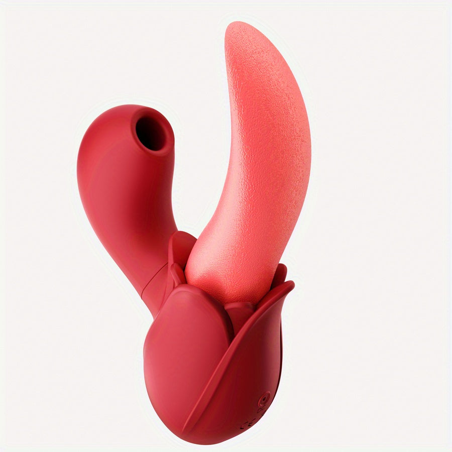 Mia 3-in-1 Tongue-licking & Sucking Rabbit Rose Vibrator-EROSREALM