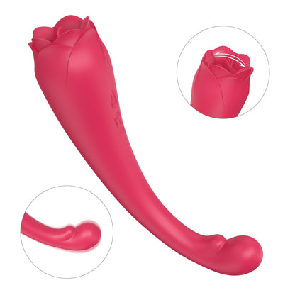 Rose Wand Massager USB Rechargeable Rose Toy with Tongue-EROSREALM