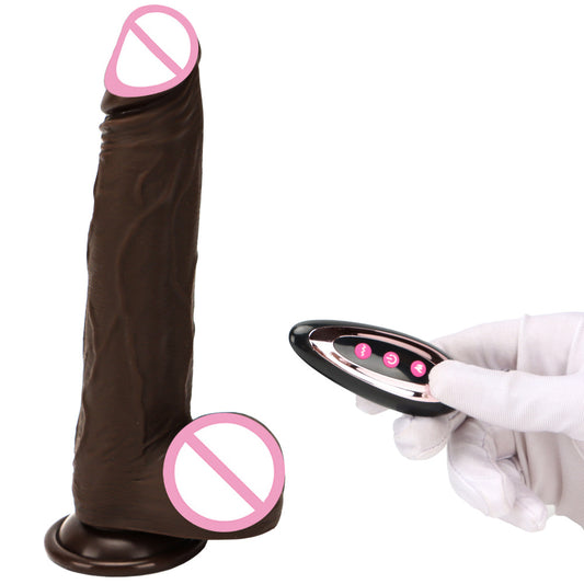 Heating Automatic Telescopic Vibrating Premium Silicone Realistic Dildo-EROSREALM