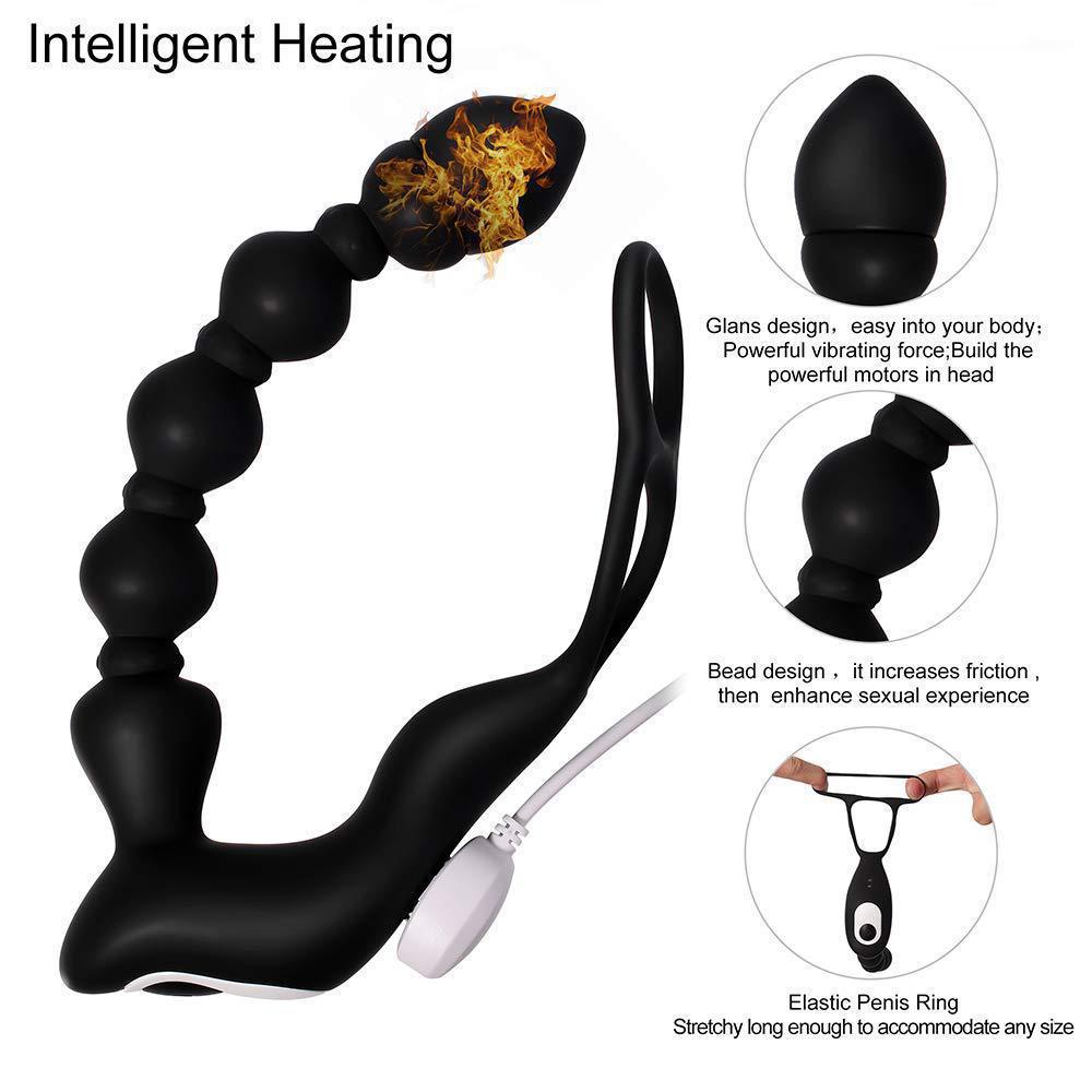 Remote Control Vibrating Anal Beads Butt Plug Vibrator-EROSREALM