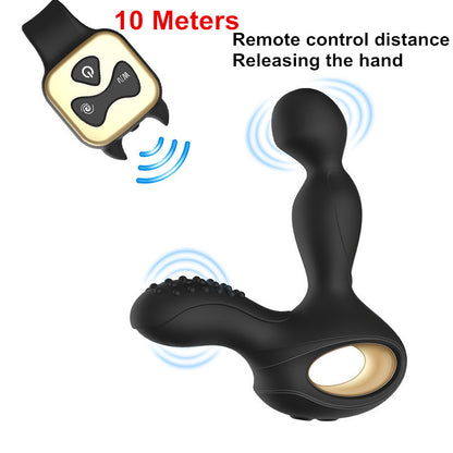 10 Speeds 360 Degree Rotating Heating Prostate Massager Anal Plug Vibrator With Remote Control-EROSREALM